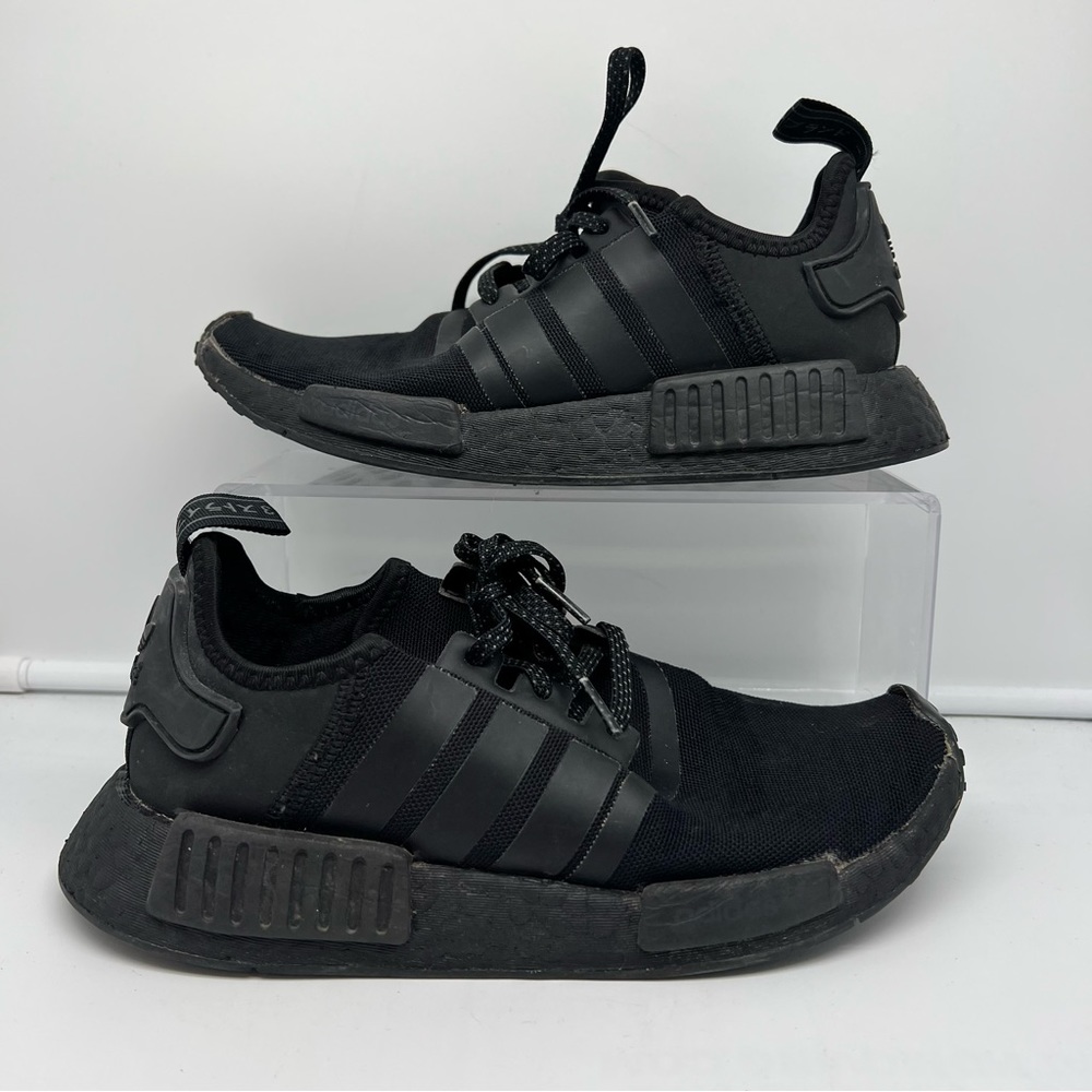 Adidas NMD_R1 Women Sz 6.5 Shoes Triple Black Athletic Running Sneaker Youth 5.5